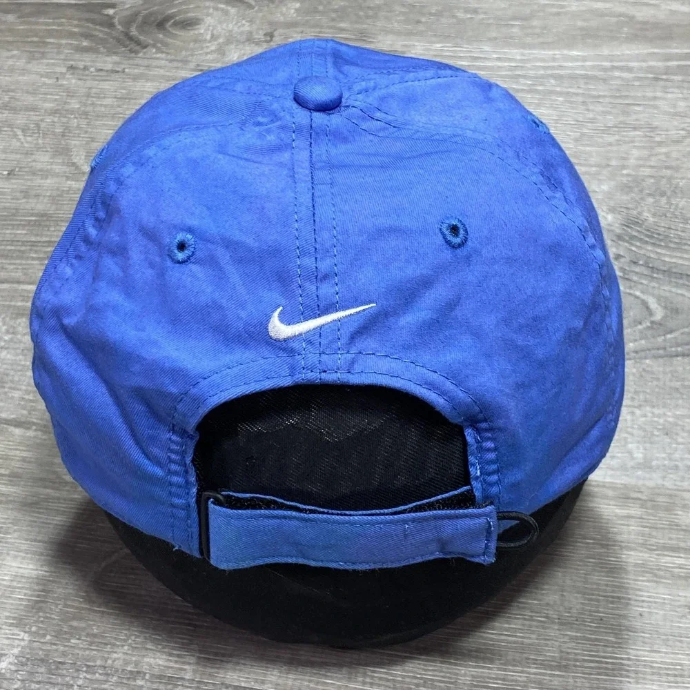 Nike Golf Hat Cap Baseball Strap Back Mens One Size Blue‎ Crest Logo Adjustable